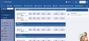 Sportwettenbereich von Pulibet mit Fußballmärkten und Quotenübersicht